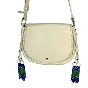 Tommy Bahama Crossbody Tassels Purse Signature Handbag Beige